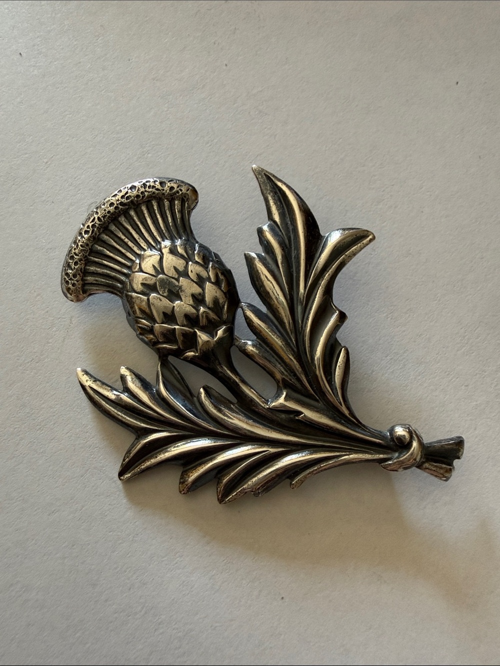 Vintage Sterling Silver Danecraft Thistle Brooch Pin